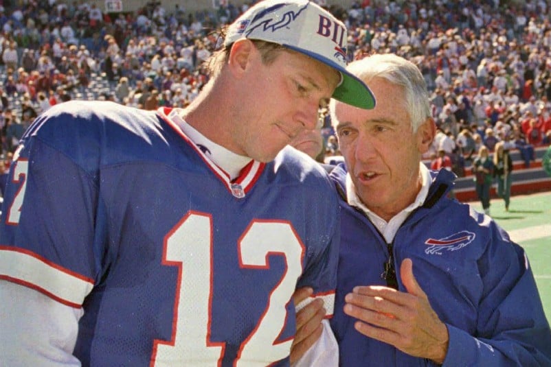 BUFFALO BILLS 1993 Team Photo JIM KELLY ANDRE REED MARV LEVY