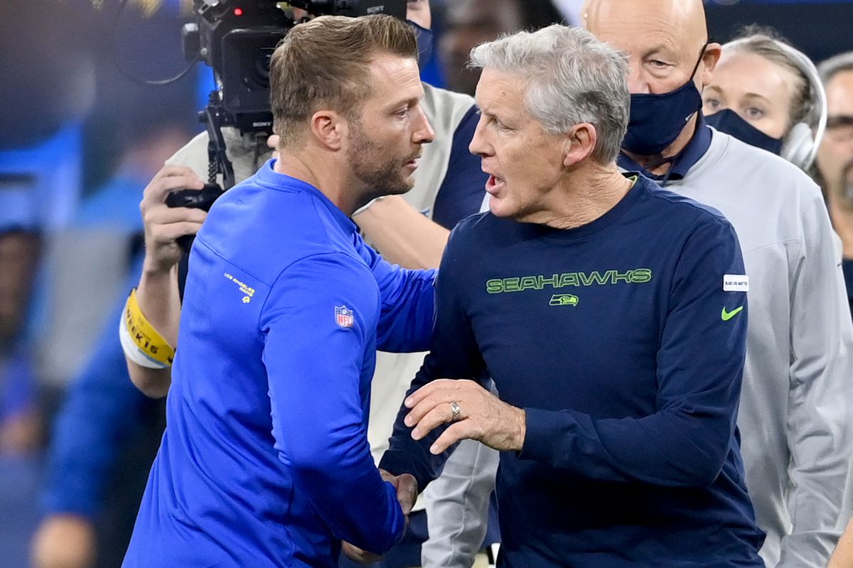 entraîneur NFL Sean McVay Pete Carroll